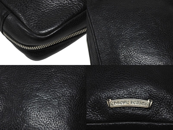 極美品 CHROME HEARTS クロムハーツ エブリデイ キャリー ハンドバッグ CHプラス レザー シルバー925 中古 4b008912