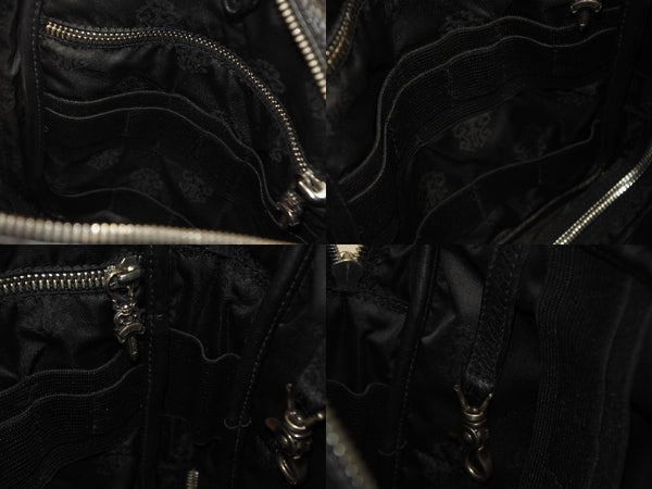 極美品 CHROME HEARTS クロムハーツ エブリデイ キャリー ハンドバッグ CHプラス レザー シルバー925 中古 4b008912