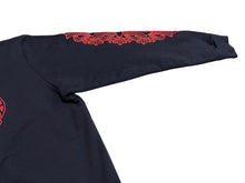 画像をギャラリービューアに読み込む, CHROME HEARTS クロムハーツ パーカー フーディ フローラル ホースシュープリント ネイビー レッド サイズXL 美品 中古 4c069628