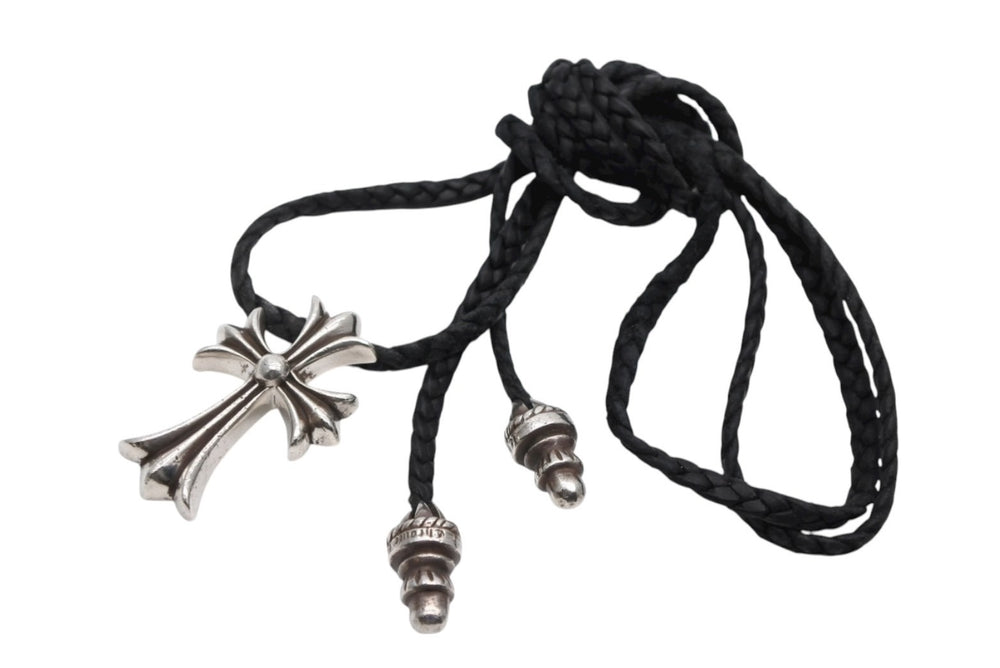 CHROME HEARTS クロムハーツ CH CRS SML CL W/LACESTPPRV1 スモールCHクロス ボロチップブレイド ネックレス 重量約40.4g 美品 中古 4b008945