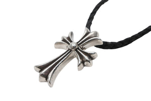 CHROME HEARTS クロムハーツ CH CRS SML CL W/LACESTPPRV1 スモールCHクロス ボロチップブレイド ネックレス 重量約40.4g 美品 中古 4b008945