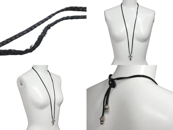 CHROME HEARTS クロムハーツ CH CRS SML CL W/LACESTPPRV1 スモールCHクロス ボロチップブレイド ネックレス 重量約40.4g 美品 中古 4b008945