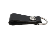 画像をギャラリービューアに読み込む, CHROME HEARTS クロムハーツ BELT LOOP D RING 6Pスター ベルトループ Dキーリング 重量約20.9g レザー シルバー925 美品 中古 4b008944