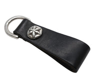 画像をギャラリービューアに読み込む, CHROME HEARTS クロムハーツ BELT LOOP D RING 6Pスター ベルトループ Dキーリング 重量約20.9g レザー シルバー925 美品 中古 4b008944