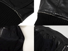 画像をギャラリービューアに読み込む, YOHJI YAMAMOTO POUR HOMME ヨウジヤマモトプールオム 1991AW 6,1 THE MEN Go Yohji Go! プリントレザーブルゾン ジャケット ブラック サイズM 美品 中古 4b008950