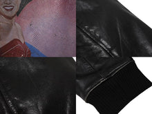 画像をギャラリービューアに読み込む, YOHJI YAMAMOTO POUR HOMME ヨウジヤマモトプールオム 1991AW 6,1 THE MEN Go Yohji Go! プリントレザーブルゾン ジャケット ブラック サイズM 美品 中古 4b008950