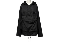 極美品 PRADA プラダ 20SS ナイロンアノラックジャケット SGB407 S201 I18 FRANK OCEAN着用 トライアングルロゴ ブラック サイズL 中古 4b008952
