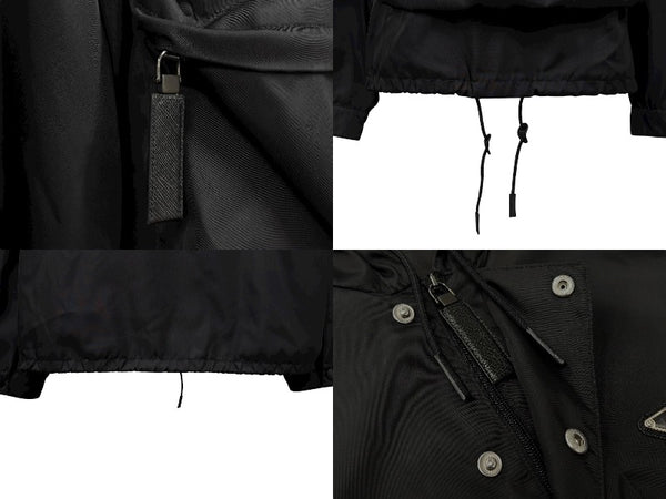 極美品 PRADA プラダ 20SS ナイロンアノラックジャケット SGB407 S201 I18 FRANK OCEAN着用 トライアングルロゴ ブラック サイズL 中古 4b008952