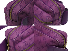 画像をギャラリービューアに読み込む, LOUIS VUITTON ルイヴィトン バムバッグ アウトドア ショルダーバッグ M44624 デニム レザー パープル ゴールド金具 良品 中古 4b008955