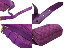 画像をギャラリービューアに読み込む, LOUIS VUITTON ルイヴィトン バムバッグ アウトドア ショルダーバッグ M44624 デニム レザー パープル ゴールド金具 良品 中古 4b008955