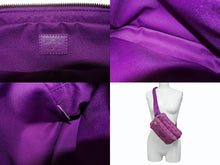 画像をギャラリービューアに読み込む, LOUIS VUITTON ルイヴィトン バムバッグ アウトドア ショルダーバッグ M44624 デニム レザー パープル ゴールド金具 良品 中古 4b008955