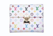 画像をギャラリービューアに読み込む, LOUIS VUITTON ルイヴィトン ポルトフォイユ コアラ ブロン M58014 村上隆 ホワイト モノグラム マルチカラー PVC ヌメ革 美品 中古 4b008958