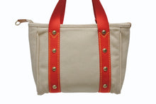 画像をギャラリービューアに読み込む, LOUIS VUITTON ルイヴィトン ハンドバッグ アンティグア カバPM M40038 ベージュ レッド 金具 美品 中古 4b008961