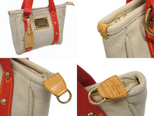 画像をギャラリービューアに読み込む, LOUIS VUITTON ルイヴィトン ハンドバッグ アンティグア カバPM M40038 ベージュ レッド 金具 美品 中古 4b008961