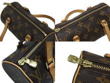 画像をギャラリービューアに読み込む, 極美品 LOUIS VUITTON ルイヴィトン モノグラム ミニパピヨン19 ハンドバッグ M51389 ブラウン ゴールド金具 中古 4b008962