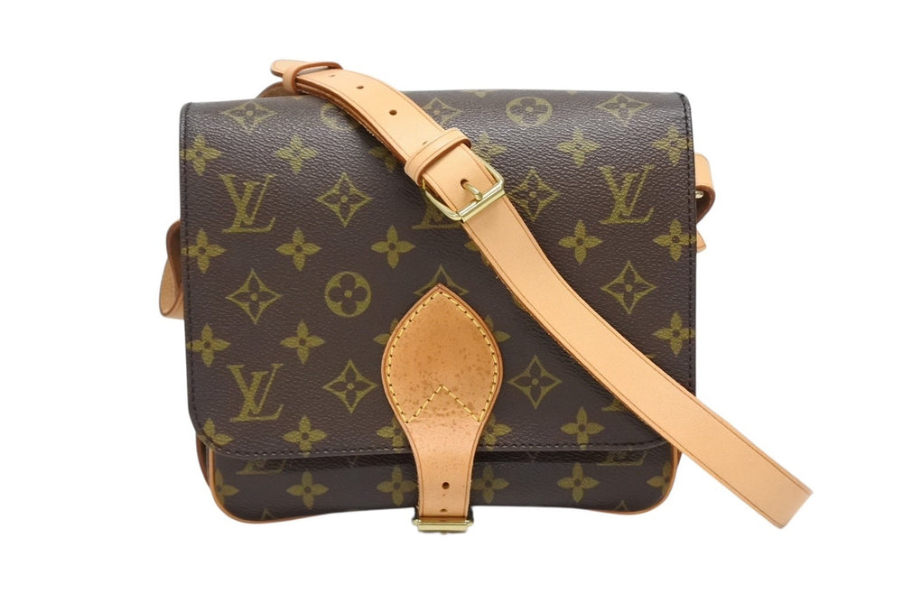 Very Good Condition LOUIS VUITTON Cartesiere MM Shoulder Bag M51253 Monogram Canvas Brown Used 4b008963