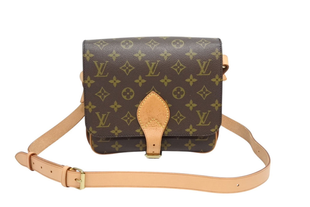 Very Good Condition LOUIS VUITTON Cartesiere MM Shoulder Bag M51253 Monogram Canvas Brown Used 4b008963