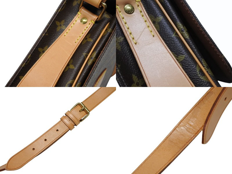 Very Good Condition LOUIS VUITTON Cartesiere MM Shoulder Bag M51253 Monogram Canvas Brown Used 4b008963