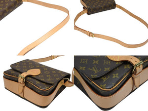 極美品 LOUIS VUITTON ルイ ヴィトン カルトシエールMM ショルダーバッグ M51253 モノグラムキャンバス ブラウン 中古 4b008963