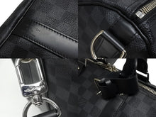 画像をギャラリービューアに読み込む, 極美品 LOUIS VUITTON ルイヴィトン ボストン キーポルバンドリエール45 ダミエグラフィット N41418 ブラック シルバー金具 4b008966