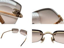 画像をギャラリービューアに読み込む, 極美品 CHANEL シャネル サングラス メガネ ココマーク リムレス ブラウン メタル ゴールド金具 サイズ62◻︎15 中古 4b008971