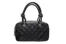 画像をギャラリービューアに読み込む, 極美品 CHANEL シャネル カンボンライン ミニ ボーリングバッグ A25171 10番台 ココマーク キルティング ブラック シルバー金具 中古 4b008974