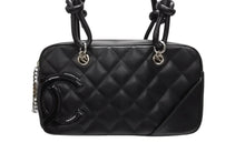 画像をギャラリービューアに読み込む, 極美品 CHANEL シャネル カンボンライン ミニ ボーリングバッグ A25171 10番台 ココマーク キルティング ブラック シルバー金具 中古 4b008974