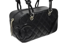画像をギャラリービューアに読み込む, 極美品 CHANEL シャネル カンボンライン ミニ ボーリングバッグ A25171 10番台 ココマーク キルティング ブラック シルバー金具 中古 4b008974