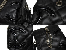 画像をギャラリービューアに読み込む, 極美品 CHANEL シャネル カンボンライン ミニ ボーリングバッグ A25171 10番台 ココマーク キルティング ブラック シルバー金具 中古 4b008974