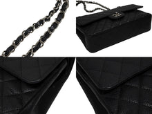 画像をギャラリービューアに読み込む, 極美品 CHANEL シャネル マトラッセ25 Wフラップ Wチェーンショルダーバッグ AO1112 13番台 キャビアスキン シルバー金具 中古 4b008975