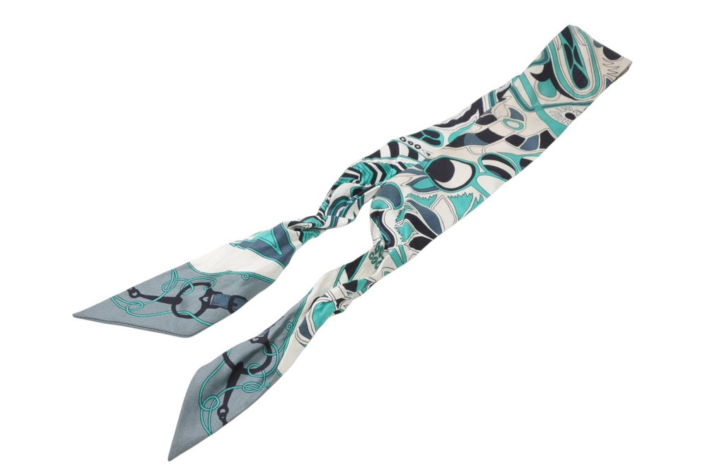 HERMES エルメス ツイリー FOLKLORE グリーン マルチカラー 美品 中古 4b008976