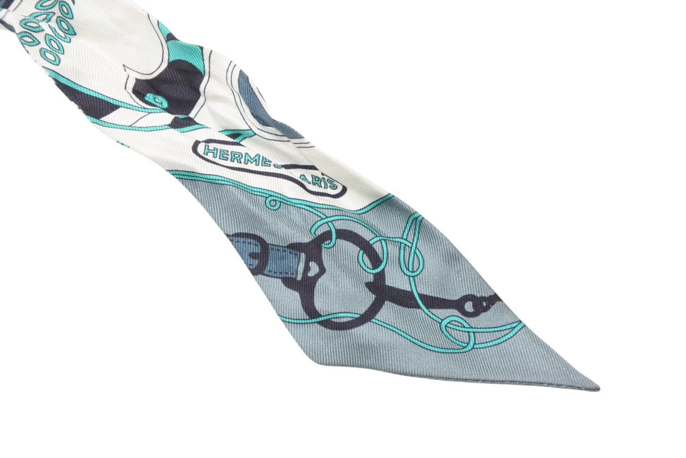 HERMES エルメス ツイリー FOLKLORE グリーン マルチカラー 美品 中古 4b008976