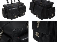 画像をギャラリービューアに読み込む, 極美品 CHANEL シャネル カンボンライン マルチポケット ワンショルダーバッグ A25173 9番台 ココマーク ブラック シルバー金具 中古 4b008984