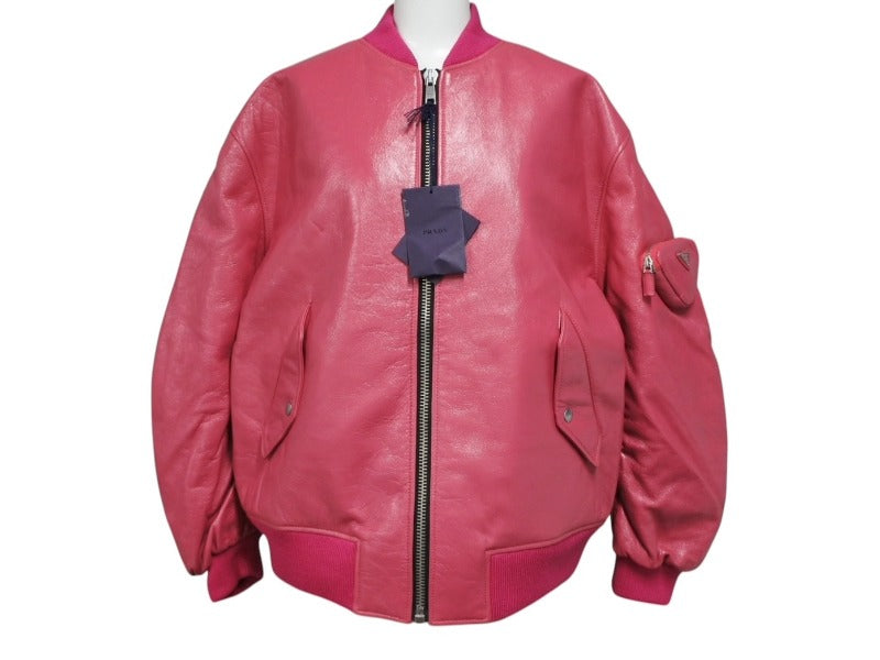 プラダ 21AW オーバーサイズ ナッパレザーボンバージャケット PRADA（プラダ） 21AW Oversized nappa leather bomber jacket