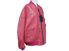 画像をギャラリービューアに読み込む, 新品未使用 PRADA プラダ 21AW Oversized Nappa Leather Bomber Jacket ボンバージャケット 58A079 サイズ38 ピンク 中古 4b008986