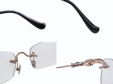 画像をギャラリービューアに読み込む, 極美品 CHROME HEARTS クロムハーツ リムレス サングラス フローラルクロス アイウェア ゴールド シルバー サイズ55□20-144 クリア 中古 4b008987