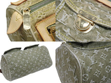 画像をギャラリービューアに読み込む, LOUIS VUITTON ルイヴィトン ネオスピーディ ハンドバッグ M95215 モノグラムデニム カーキ ゴールド金具 美品 中古 4b008988