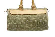 画像をギャラリービューアに読み込む, LOUIS VUITTON ルイヴィトン ネオスピーディ ハンドバッグ M95215 モノグラムデニム カーキ ゴールド金具 美品 中古 4b008988
