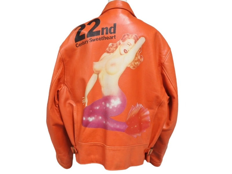 Yohji Yamamoto POUR HOMME 22nd Century Sweetheart Mermaid Leather Jacket Size M Good Condition Used 4b008991