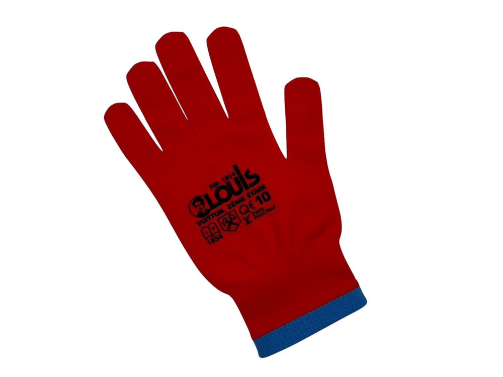 New and unused LOUIS VUITTON RG B gloves MP2336 red blue print Virgil Abloh used 4b009012