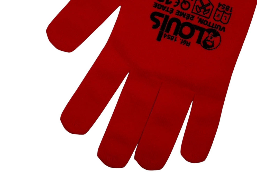 New and unused LOUIS VUITTON RG B gloves MP2336 red blue print Virgil Abloh used 4b009012