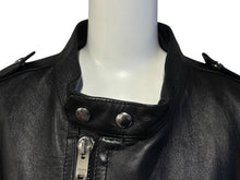 画像をギャラリービューアに読み込む, 極美品 CELINE セリーヌ シングルライダース ジャケット 2EH95619V.38NO イタリア製 ラムレザー ブラック シルバー金具 中古 4b009014