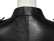 画像をギャラリービューアに読み込む, 極美品 CELINE セリーヌ シングルライダース ジャケット 2EH95619V.38NO イタリア製 ラムレザー ブラック シルバー金具 中古 4b009014