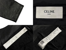 画像をギャラリービューアに読み込む, 極美品 CELINE セリーヌ シングルライダース ジャケット 2EH95619V.38NO イタリア製 ラムレザー ブラック シルバー金具 中古 4b009014