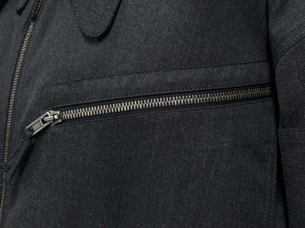 極美品 Maison Margiela メゾン マルジェラ 22SS ジップアップジャケット S50AM0557 サイズ52 グレー ウール 中古 4b009017