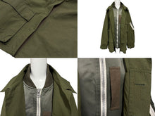 画像をギャラリービューアに読み込む, 極美品 SACAI サカイ ミリタリージャケット MA1 ドッキング 23-03239M コットン ナイロン カーキ オレンジ サイズ3 中古 4b009022