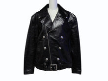 画像をギャラリービューアに読み込む, 極美品 CELINE セリーヌ ダブルライダースジャケット 2EK84132038 NO イタリア製 牛革 ブラック シルバー金具 サイズ56 中古 4b009029