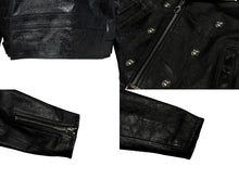 画像をギャラリービューアに読み込む, 極美品 CELINE セリーヌ ダブルライダースジャケット 2EK84132038 NO イタリア製 牛革 ブラック シルバー金具 サイズ56 中古 4b009029