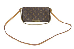 LOUIS VUITTON ルイヴィトン モノグラム フェイボリットPM ショルダーバッグ M40717 ブラウン ゴールド金具 美品 中古 4b009043