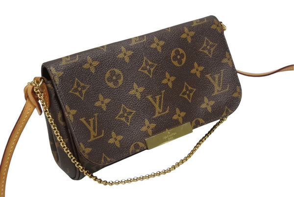 LOUIS VUITTON ルイヴィトン モノグラム フェイボリットPM ショルダーバッグ M40717 ブラウン ゴールド金具 美品 中古 4b009043